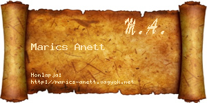 Marics Anett névjegykártya