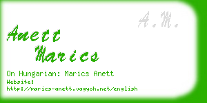 anett marics business card